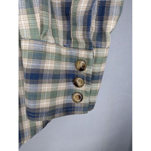 Pendleton Frontier Long Sleeve‎ Snap Button Shirt Men's Small Blue/ Green - Picture 2 of 15